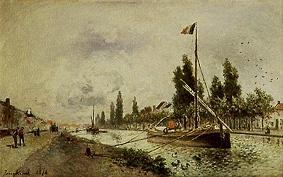 Sur un Canal près de Paris. à Johan Barthold Jongkind