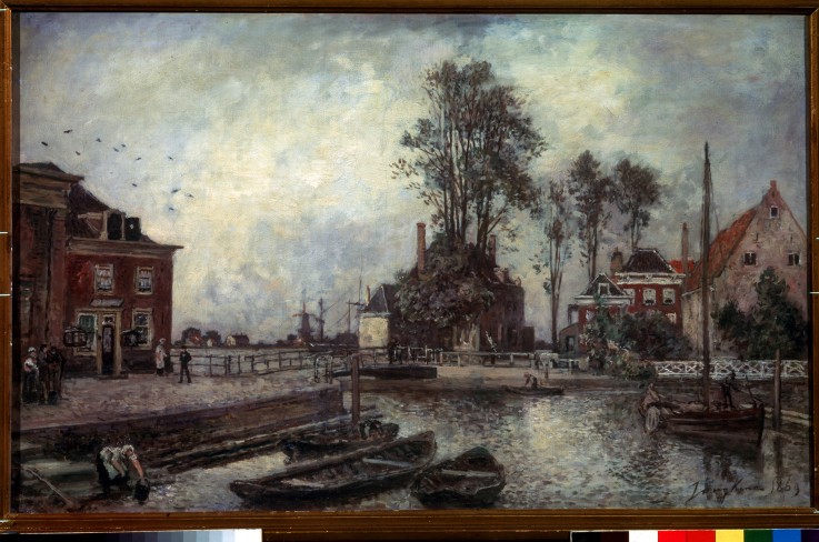A canal embankment à Johan Barthold Jongkind