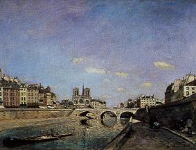 Paris, pont de Seine et Notre dame à Johan Barthold Jongkind