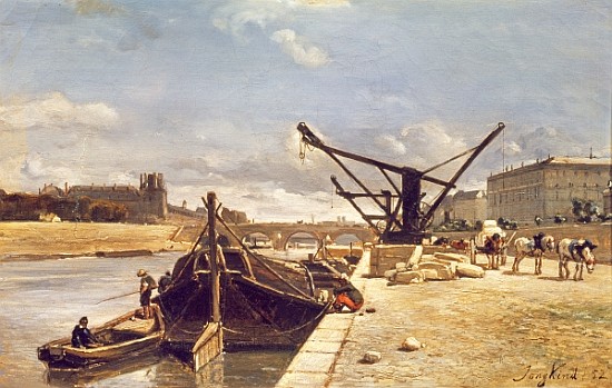 View of the Pont Royal, Paris à Johan-Barthold Jongkind