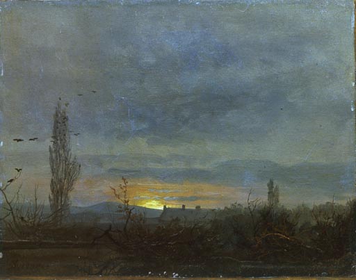 Sonnenuntergang bei Dresden à Johan Christian Clausen Dahl