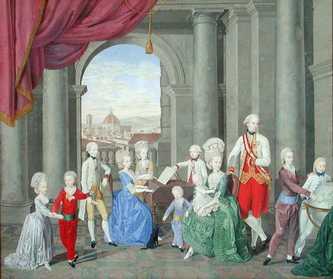 The Family of Leopold II (1747-92) (gouache on paper) à Johan Moll