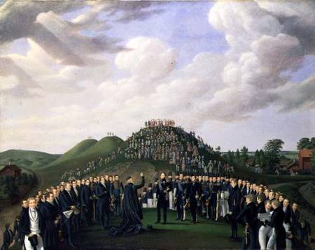 King Carl XIV Johan (1763-1844) of Sweden Visiting the Mounds at Old Uppsala in 1834 à Johan Way