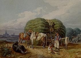 Voitures de récolte (avec vue sur Vienne dans l'arrière-plan) à Johann Adam Klein