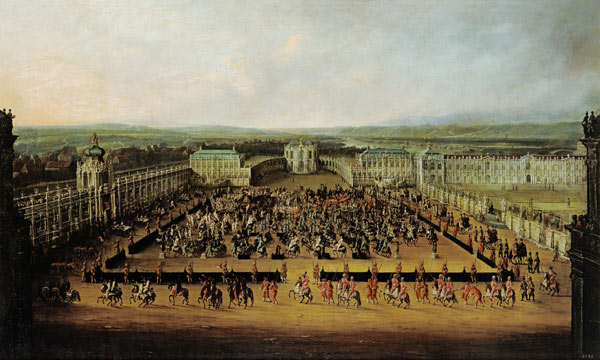 Caroussel Comique, palais Zwinger à Dresde en 1722 à Johann Alexander Thiele