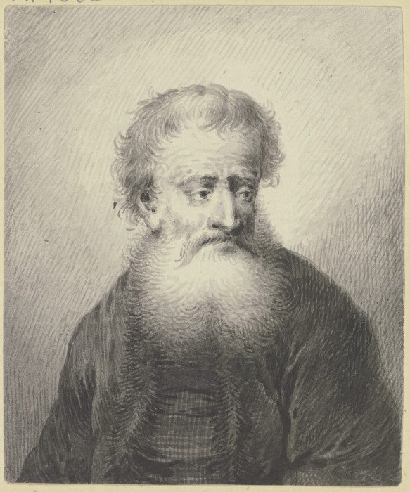 Brustbild eines weißbärtigen Mannes, leicht nach rechts gewandt à Johann Andreas Benjamin Nothnagel