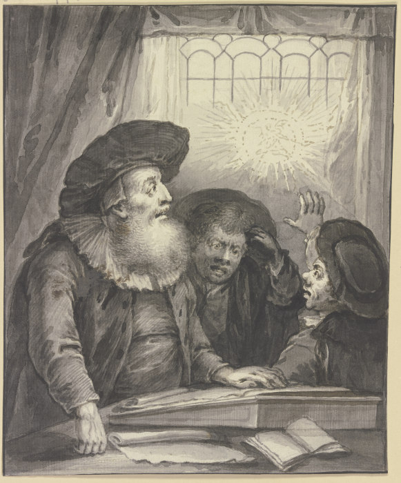 Rabbi Naphtali Ben Cohen mit zwei Schülern à Johann Andreas Benjamin Nothnagel