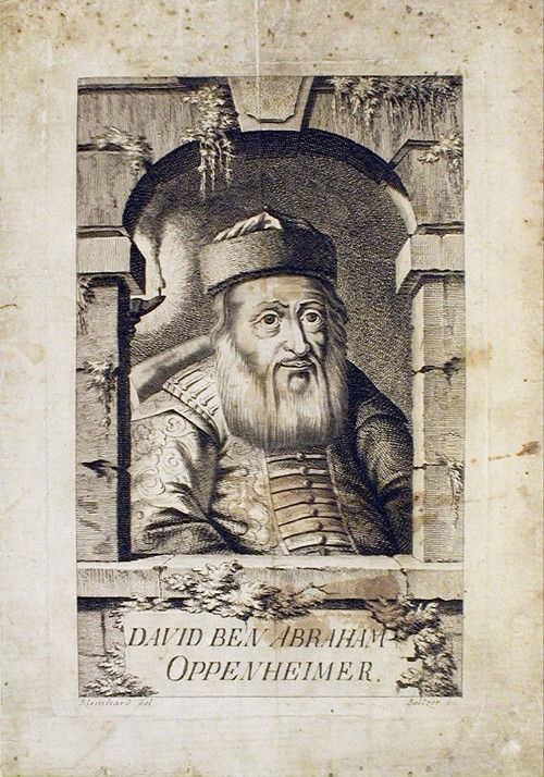 Portrait of David Oppenheim (1664-1736), chief rabbi of Prague à Johann Balzer