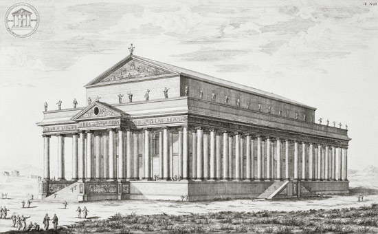 The Temple of Diana at Ephesus, Turkey, from 'Entwurf einer historischen Architektur' à Johann Bernhard Fischer von Erlach