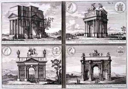 The Triumphal Arch of Catulus and Marius at Orange, The Arch of Domitian, the Arch of Drusus and the à Johann Bernhard Fischer von Erlach
