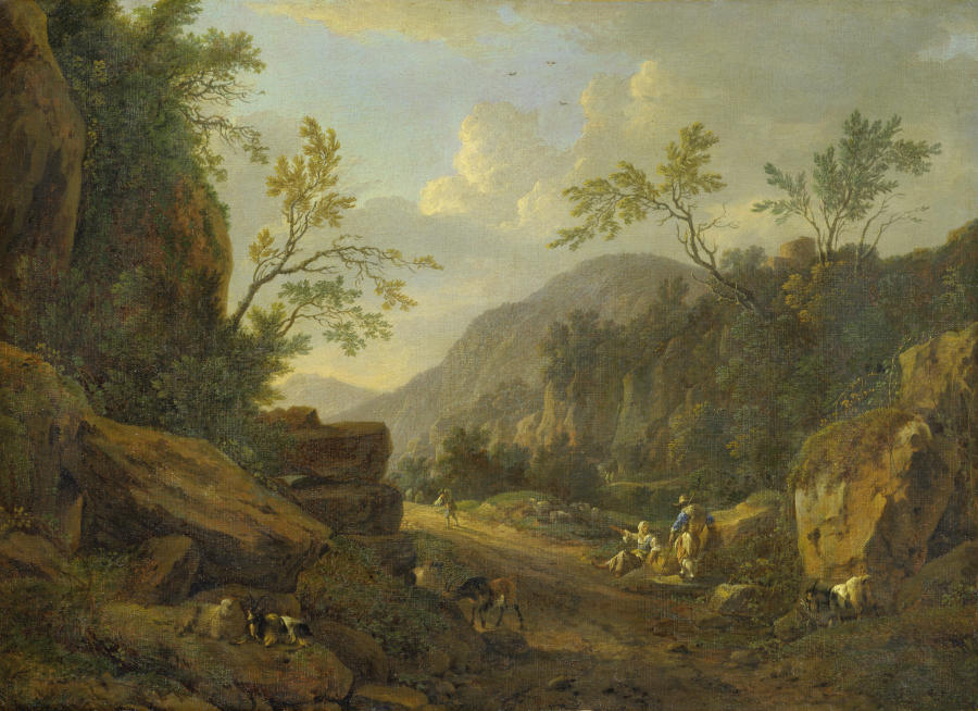 Rocky Landscape in the Evening Light à Johann Franciscus Ermels