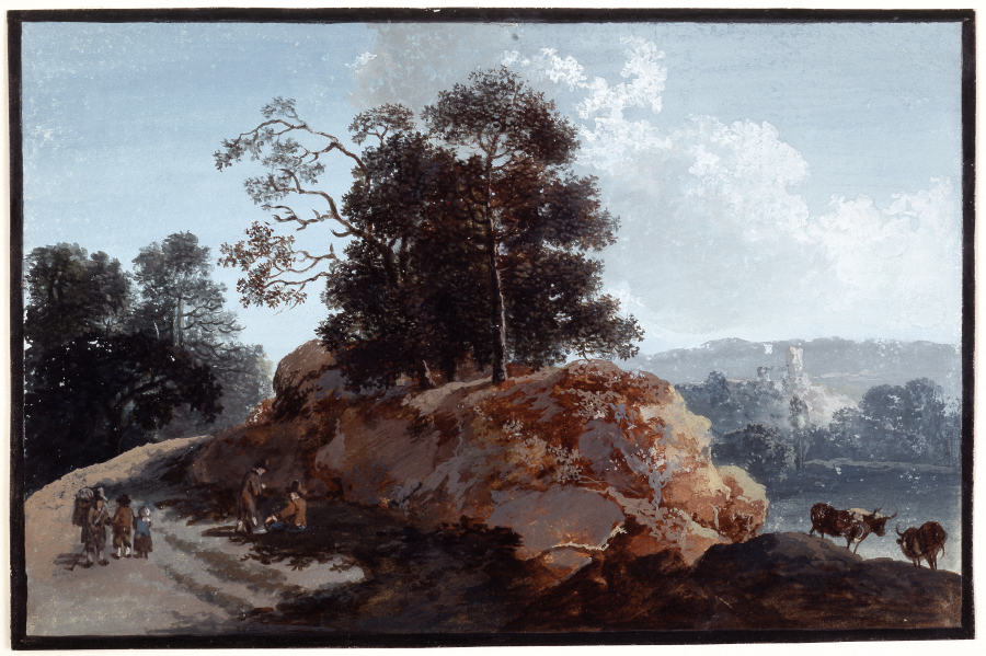 Tree section on rocks à Johann Friedrich Alexander Thiele
