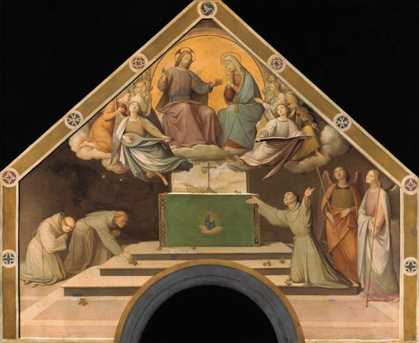Le miracle de rose Saint François d'Assise croquis de couleurs pour les Portiuncula-Kapelle à Johann Friedrich Overbeck