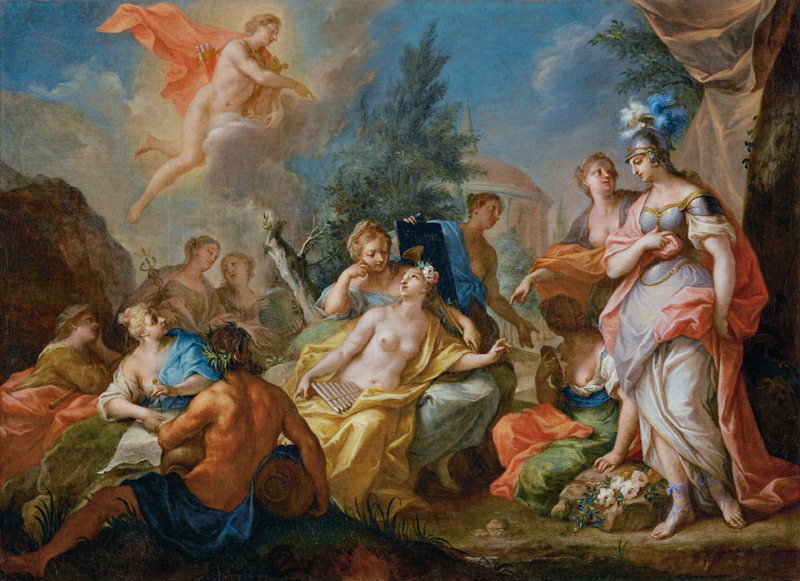 Apollo et les Muse à Johann Georg Bergmüller