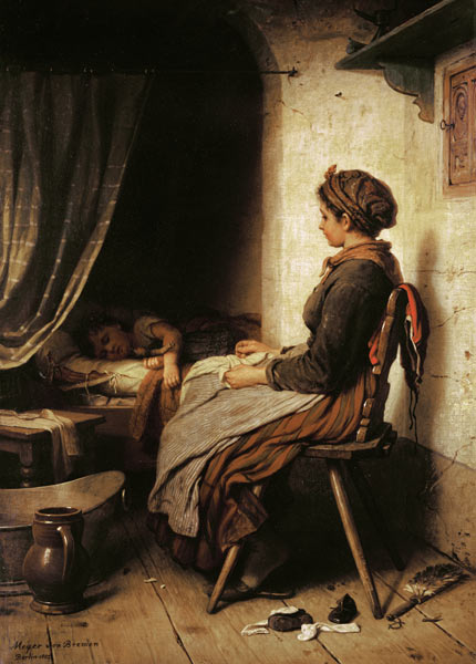 The Sleeping Child à Johann Georg Meyer von Bremen