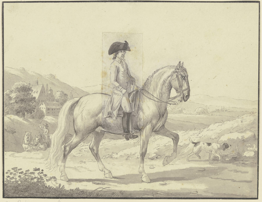 Reiter in einer Landschaft vor einem Herrensitz à Johann Georg Pforr