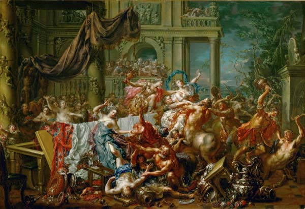 Le Combat des Centaures et des Lapithes à Johann Georg Platzer