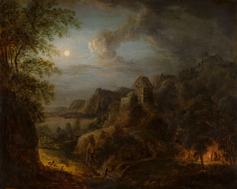 Landscape with Full Moon à Johann Georg Trautmann