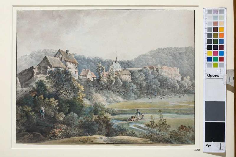 Blick auf Adolfseck im Rheingau à Johann Georg von Dillis