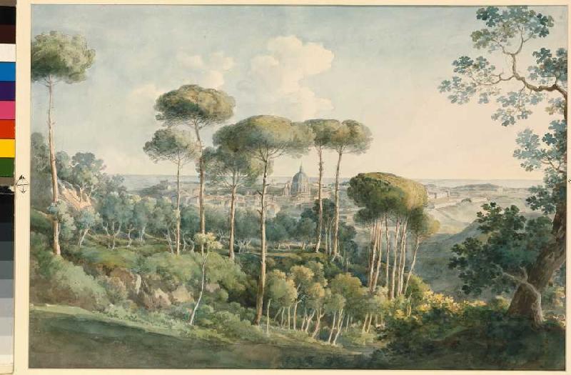 Vue de la villa Melini sur Rome. à Johann Georg von Dillis