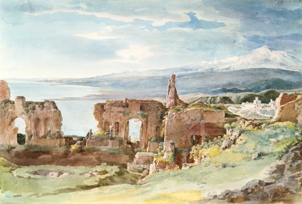 Le théâtre grec à Taormina. à Johann Georg von Dillis
