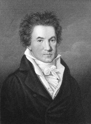 Portrait of Ludwig van Beethoven (1770-1827) (engraving) à Johann Gottfried Scheffner