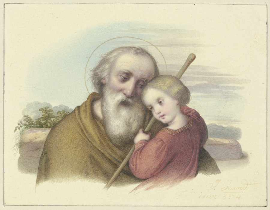 Der Heilige Joseph mit dem Jesuskind à Johann Grund