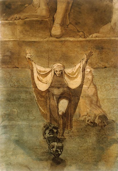 Dante et Virgile sur la glace de Kozythos à Johann Heinrich Füssli