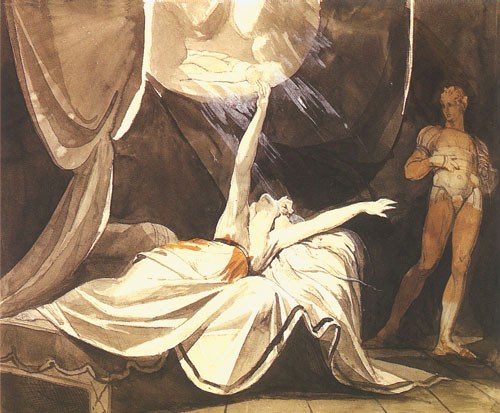 Kriemhilde voit Siegfried mort en rêve à Johann Heinrich Füssli