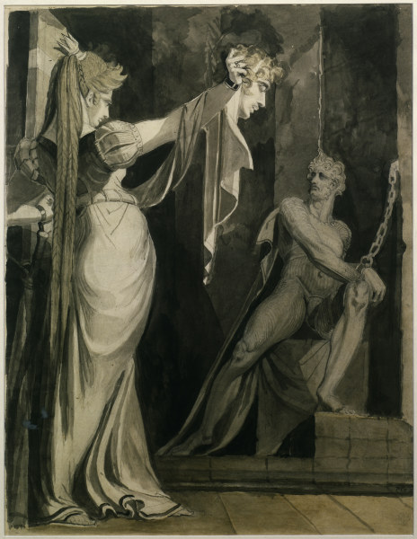 Kriemhild holds Gunthers Head à Johann Heinrich Füssli