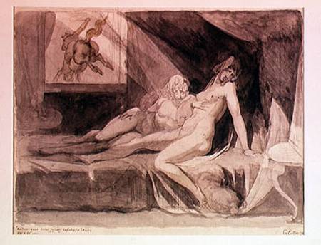The Nightmare Leaving Two Sleeping Women à Johann Heinrich Füssli