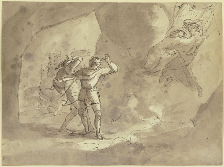 Vision zweier Männer in einer Grotte à Johann Heinrich Füssli
