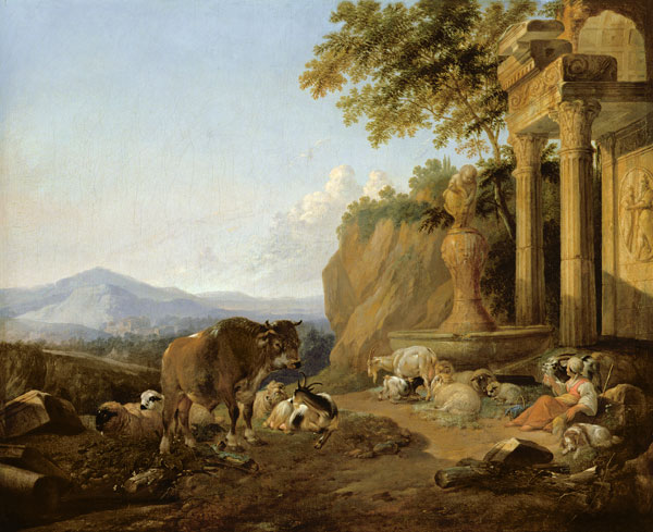Landscape with a ruin à Johann Heinrich Roos