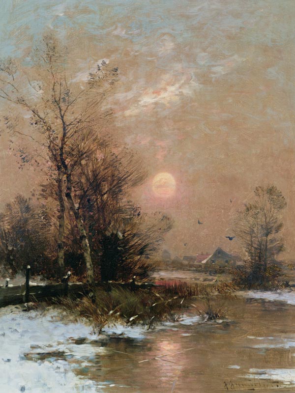 Winter Sunset à Johann II Jungblut