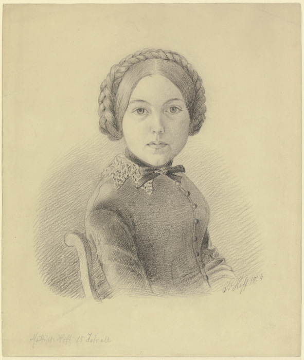Bildnis Mathilde Hoff, Schwester des Künstlers à Johann Jakob Hoff