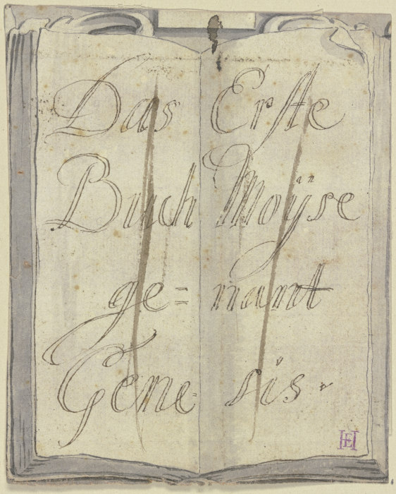 Aufgeschlagene Bibel (Titelblatt) à Johann Jakob von Sandrart