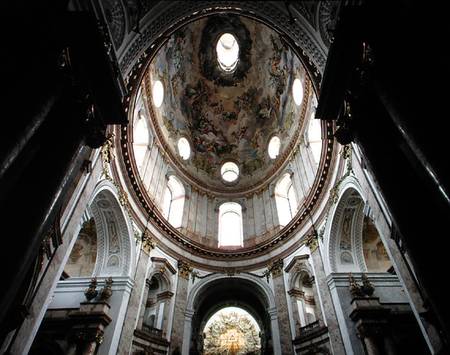Interior view of the dome (photo) à Johann & Joseph Fischer von Erlach