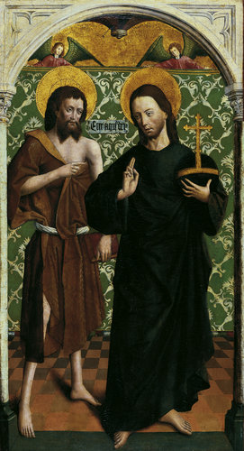 Teil eines Johannes-Altares: Christus und Johannes der Täufer à Johann Koerbecke