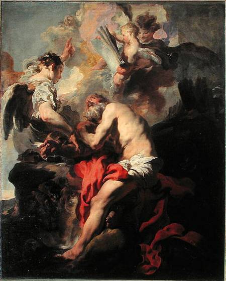 Saint Jerome inspired by the angel à Johann Liss ou Lis ou von Lys