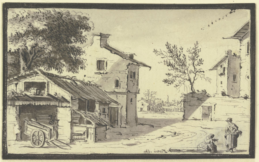 Street in a village à Johann Ludwig Aberli