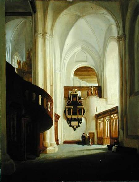 Interior of the St. Nicholas Church à Johann Martin Gensler