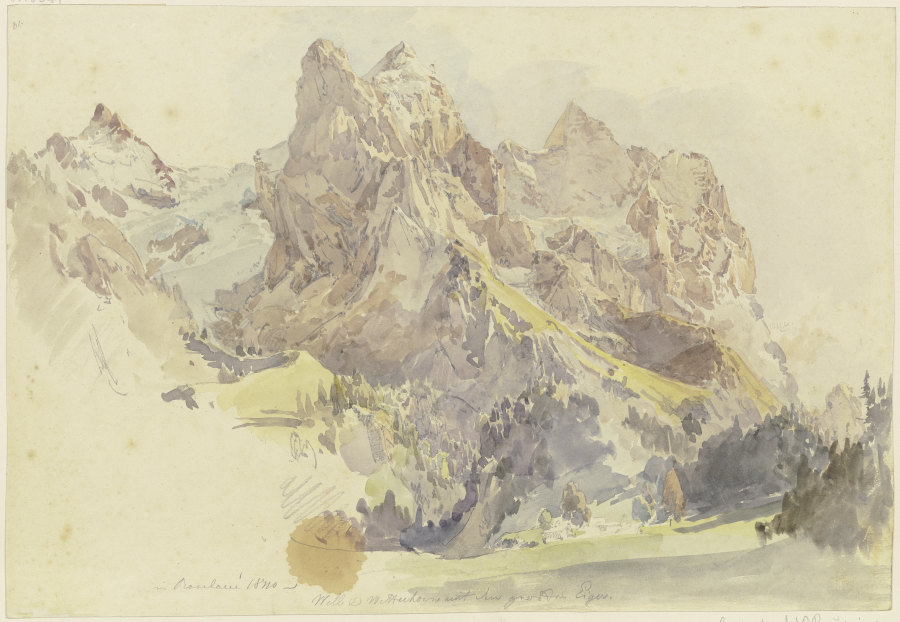 Blick von Rosenlaui auf das Wetterhorn und den Eiger à Johann Nepomuk Rauch