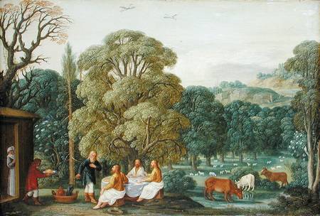Abraham entertaining the Three Angels à Johann or Hans Konig