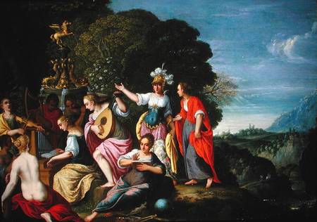 Athene and the Nine Muses at the Wells of Hipokrene à Johann or Hans Konig