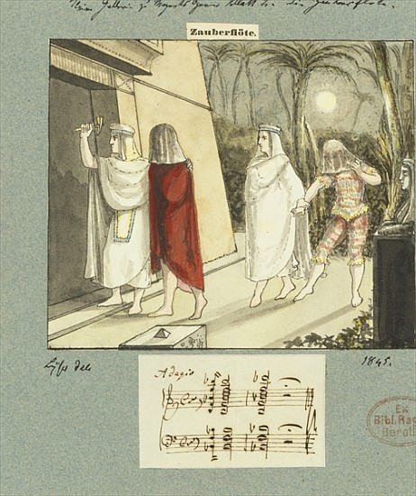 Illustration for Mozart''s ''The Magic Flute'' à Johann Peter Lyser