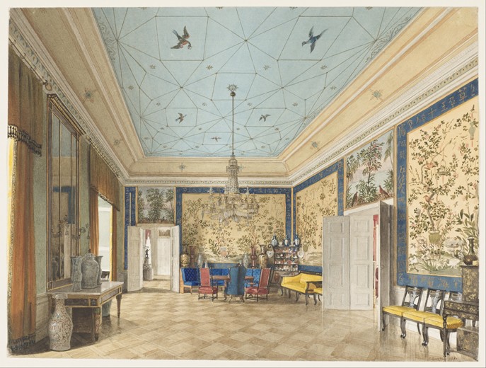 The Chinese Room in the Royal Palace, Berlin à Johann Philipp Eduard Gaertner