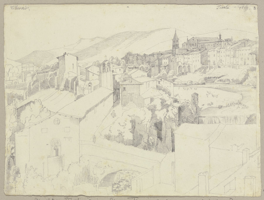Ansicht von Tivoli mit seinem Strome Teverone (Aniene) à Johann Ramboux