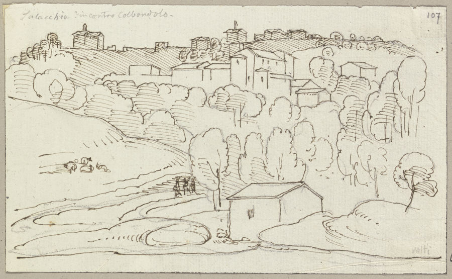 View on Colbordolo à Johann Ramboux