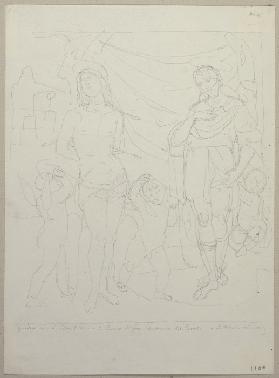 Die Heiligen Sebastian und Rochus, nach einem Gemälde von Sebastiano del Piombo in der Sakristei von