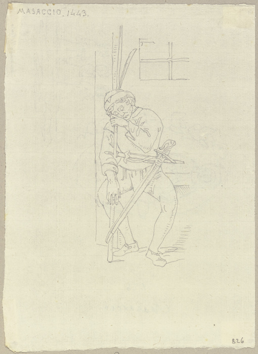 Ein Wächter am Gefängnis Petri aus dem Fresko in Santa Maria del Carmine zu Florenz à Johann Ramboux